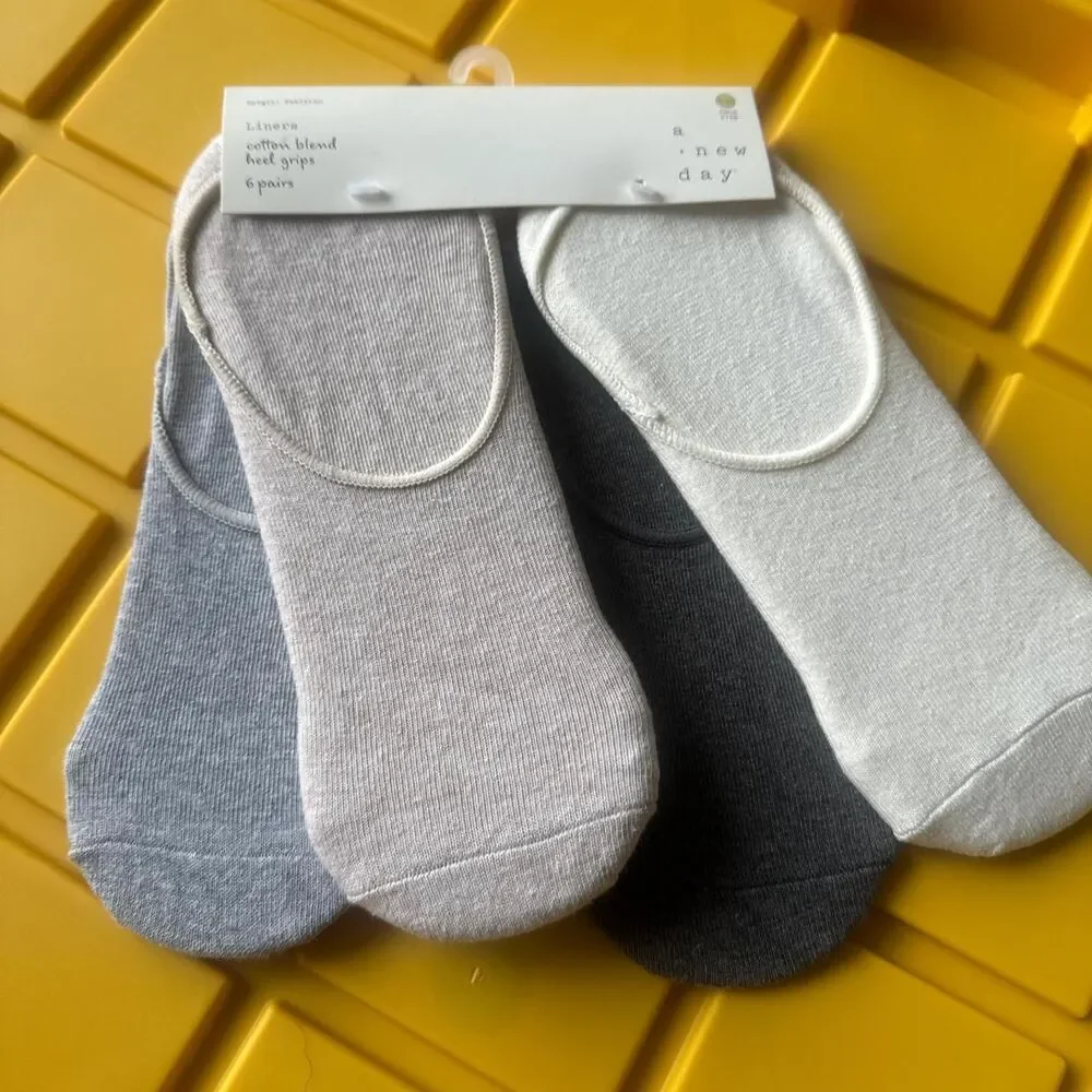 A New Day 6 pack Cotton/polyester blend heel grip socks